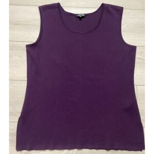 Misook Sweater Medium Purple Exclusively‎ Sleeveless Business Casual Knit Strech